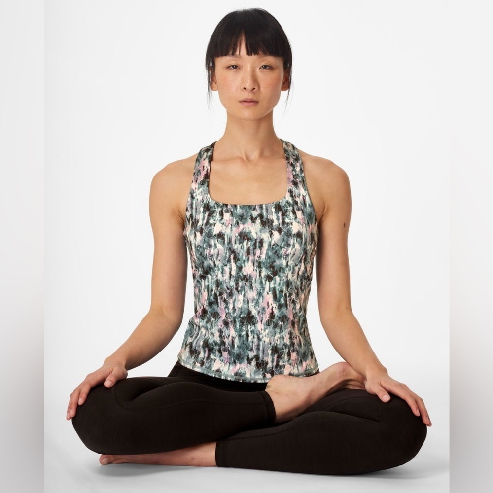 SWEATY BETTY Tie Dye Floral Super Sculpt Sustainable Yoga Vest Women’s Size XS
